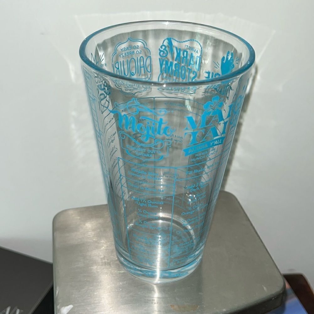 Vintage Mixed Drink Rum Cocktail Recipe 16oz. Pint Glass Tumbler Barware retro